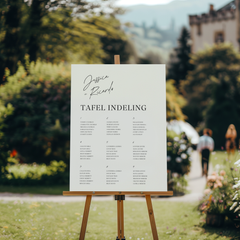 Seating chart tafelindeling bruiloft elegant en strak gepersonaliseerd - Creations and More