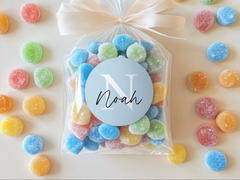 Gepersonaliseerde geboortesticker op snoepzakje - Creations and More