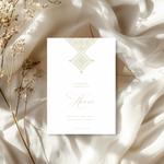 Tafelkaart voor henna met marokkaans fessia goud ontwerp