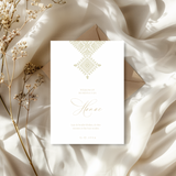 Tafelkaart voor henna met marokkaans fessia goud ontwerp