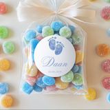 Ronde Daan geboortesticker voor doopsuiker, koekjes en bedankjes