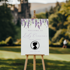 Welkomstbord voor bridal shower met bridgerton ontwerp - Creations and More