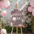 Welkomstbord voor verjaardag met madeliefjes 1 jaar dusty mauve ontwerp - Creations and More