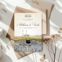 Tafelkaart voor hajj / umrah met mekka 2 (matching) ontwerp - Creations and More