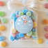 Gepersonaliseerde geboortesticker met teddybeer en ballonnen op snoepzakje - Creations and More