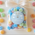 Gepersonaliseerde geboortesticker met luchtballon en wolkjes op snoepzakje - Creations and More