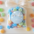 Gepersonaliseerde geboortesticker met ooievaar en baby op snoepzakje - Creations and More