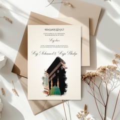 Tafelkaart voor hajj / umrah met mekka en medina ontwerp - Creations and More