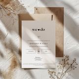Uitnodiging voor bruiloft met we do ontwerp