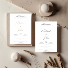Uitnodiging voor bruiloft met klassiek en elegant ontwerp - Creations and More