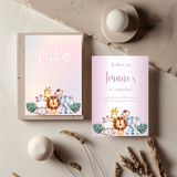 Kaart Verjaardag - Jungle Dieren Paars