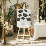 Welkomstbord Afstuderen - Afstudeerhoedjes