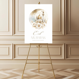 Welkomstbord voor eid met welkomstbord eid mubarak ontwerp