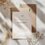 Uitnodiging voor bruiloft met kalender ontwerp