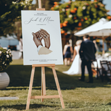 Welkomstbord Bruiloft - Hand In Hand - Donker