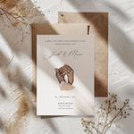 Uitnodiging voor bruiloft met hand in hand ontwerp