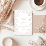 Kaart Babyshower - Beige dieren