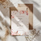 Uitnodiging Bruiloft - Roze bloemen