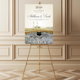 Welkomstbord voor hajj / umrah met mekka 2 ontwerp