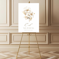 Welkomstbord voor eid met bloemen ontwerp