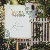 Welkomstbord Geboorte - Groene Jungledieren