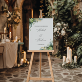 Welkomstbord Bruiloft - Groene Bloemen - Creations and More