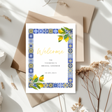 Kaart Bridal Shower - Amalfi Blauw Rechthoek