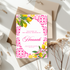 Tafelkaart voor bridal shower met amalfi roze ovaal ontwerp - Creations and More