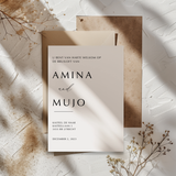 Uitnodiging voor bruiloft met strak en elegant ontwerp