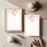 Kaart Bridal Shower - Roze Strik