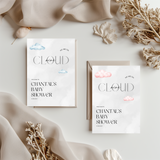 Kaart Babyshower - Roze Wolken Cloud 9