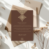 Tafelkaart voor henna met marokkaans fessi ontwerp