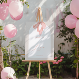 Welkomstbord Bridal Shower - Roze Strik