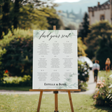 Bord met tafelindeling - Seating Chart - Groene bladeren