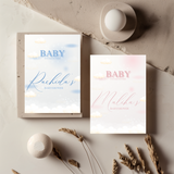Kaart Babyshower - Roze Wolken