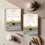 Tafelkaart voor hajj / umrah met mekka 2 ontwerp