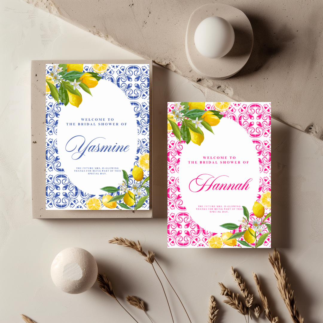 Tafelkaart voor bridal shower met amalfi roze ovaal ontwerp