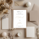 Tafelkaart voor bruiloft met klassiek en elegant ontwerp