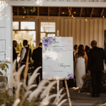 Welkomstbord Bruiloft - Paarse Bloemen - Creations and More