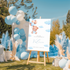 Welkomstbord voor babyshower met beertje met blauwe ballonnen ontwerp - Creations and More