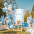 Welkomstbord voor verjaardag met jungle dieren blauw ontwerp - Creations and More