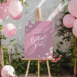 Welkomstbord Verjaardag - Madeliefjes Roze