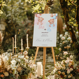 Welkomstbord Gender Reveal - Beertjes met ballonnen