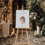 Welkomstbord Bruiloft - Hand In Hand - Licht + Donker