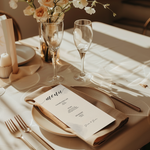 Kaart voor bruiloft met menukaart – classy ontwerp