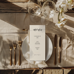 Kaart voor bruiloft met menukaart – classy ontwerp