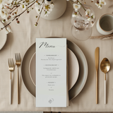 Kaart voor bruiloft met menukaart – classic elegance ontwerp