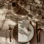 Kaart voor bruiloft met menukaart – chique ontwerp