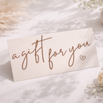 Kaart met fysieke cadeaubon ontwerp