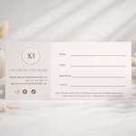 Kaart met fysieke cadeaubon ontwerp